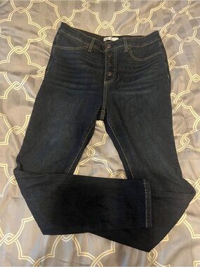 LC Lauren Conrad Dark Blue Skinny Button-Fly Jeans size 10